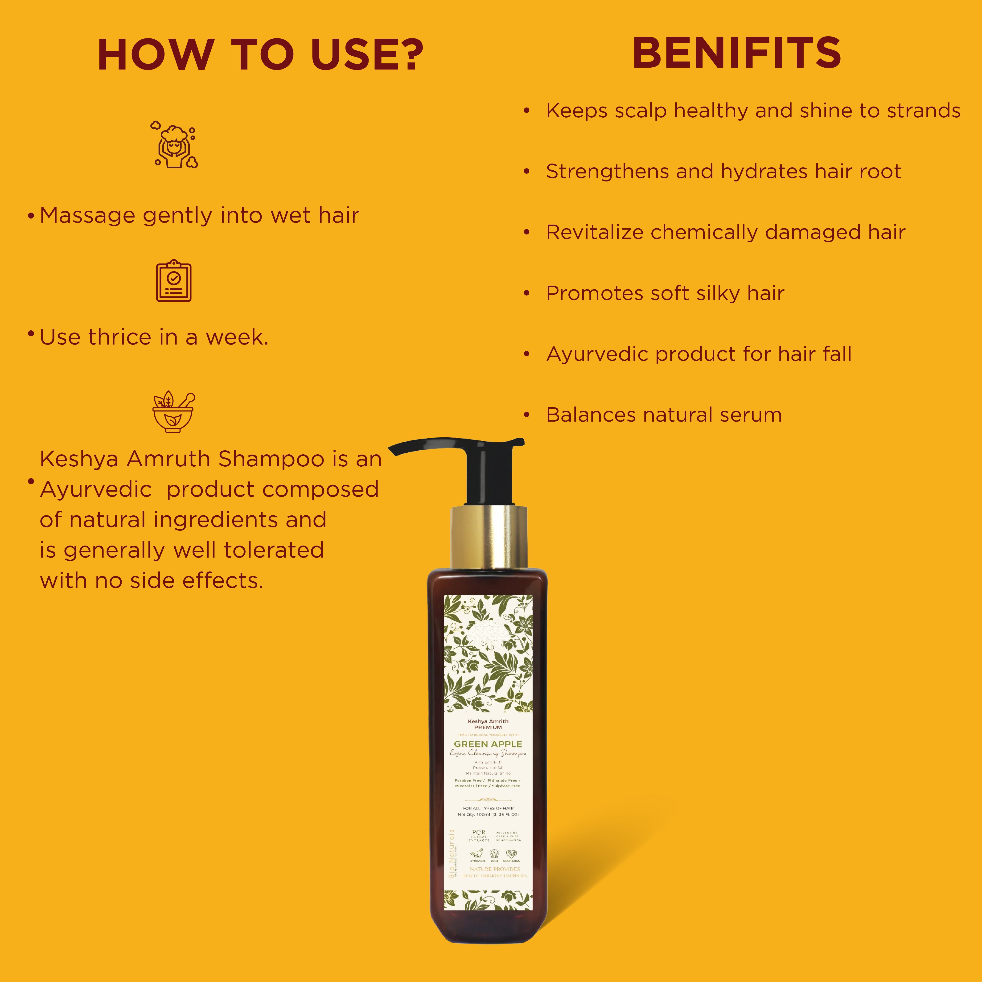 Keshya Amrutha Green Apple Shampoo