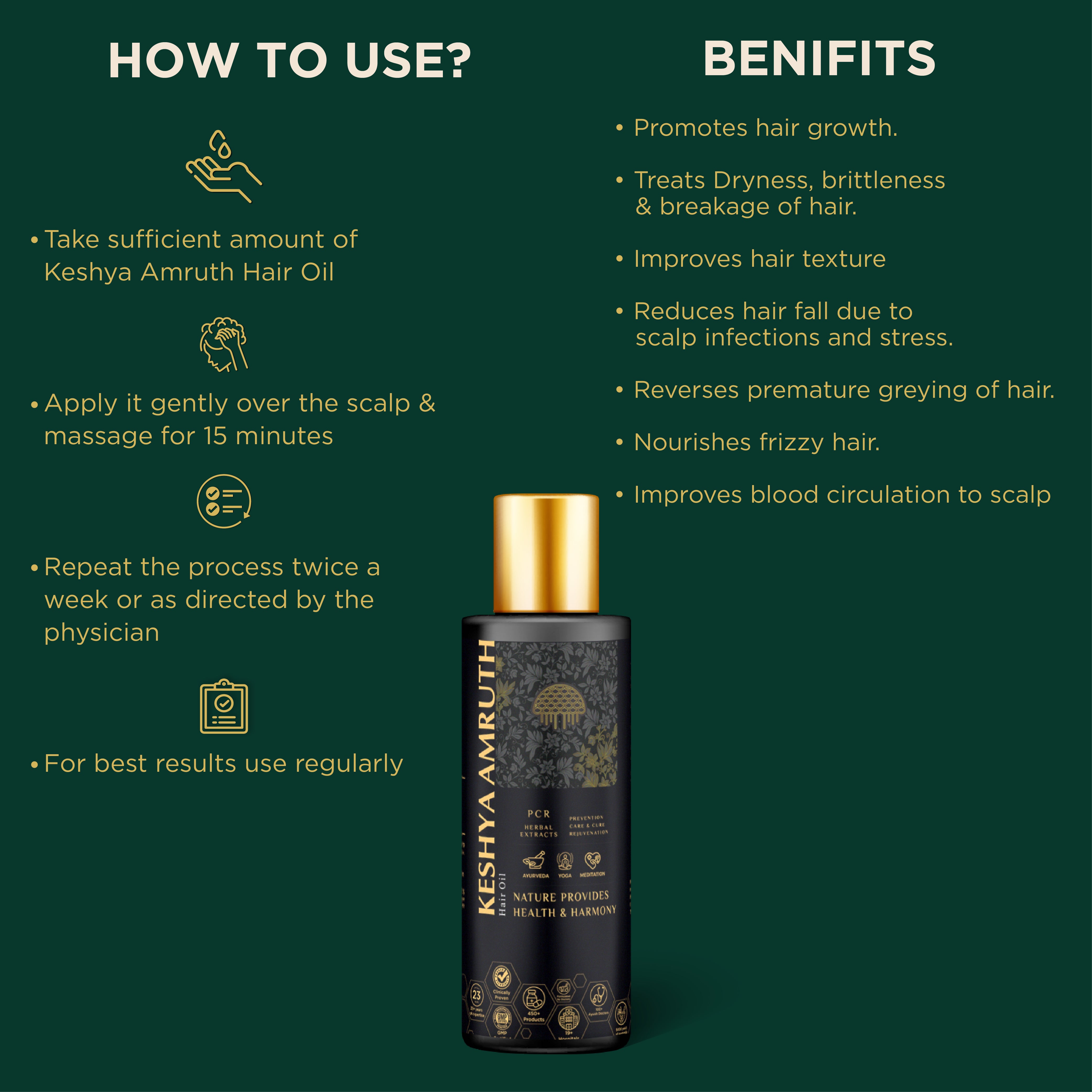 Keshya Amruth Ayurvedic Hair Oil for Hair Growth