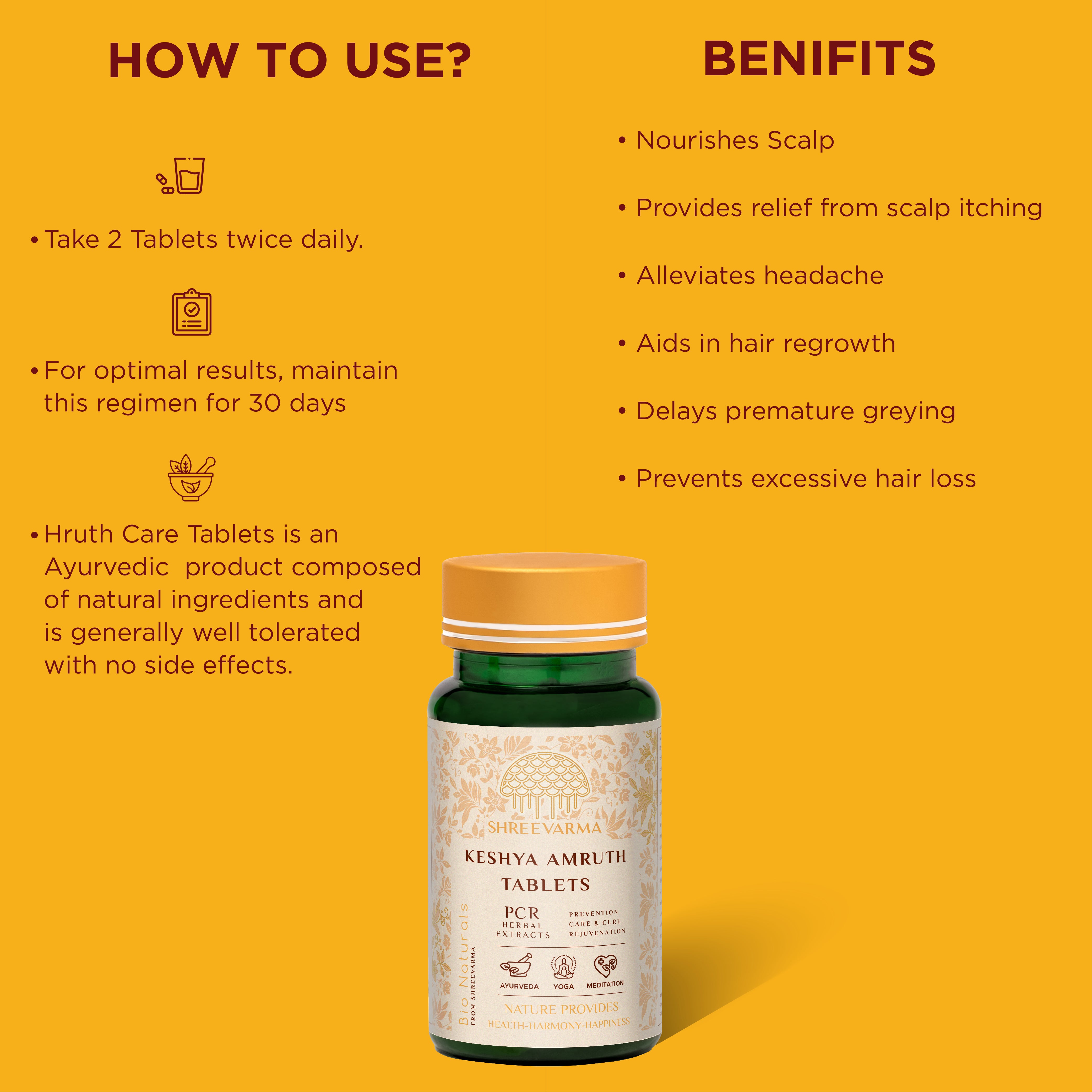 Keshya Amruth Tablet for Hair Growth | Ayurvedic Supplement