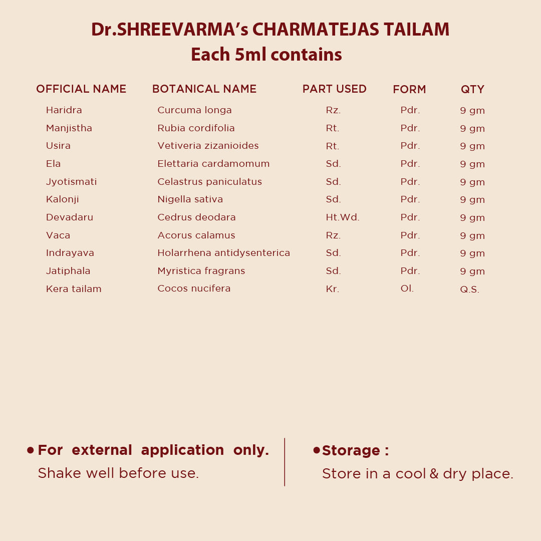 Charmatejas Thailam